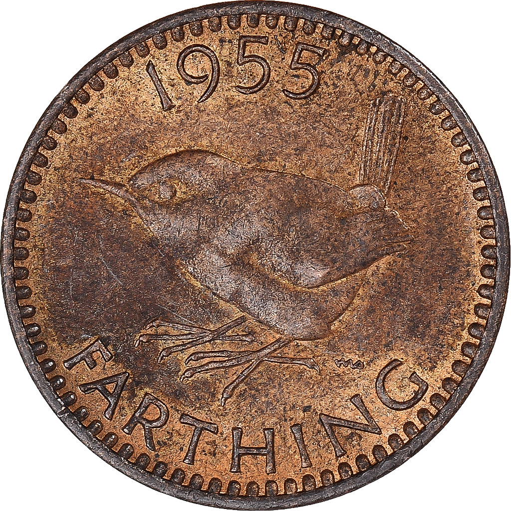 Coin, Great Britain, Farthing, 1955