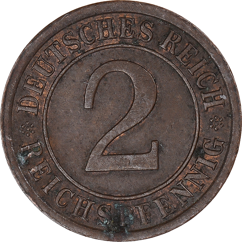 Coin, Germany, 2 Reichspfennig, 1925