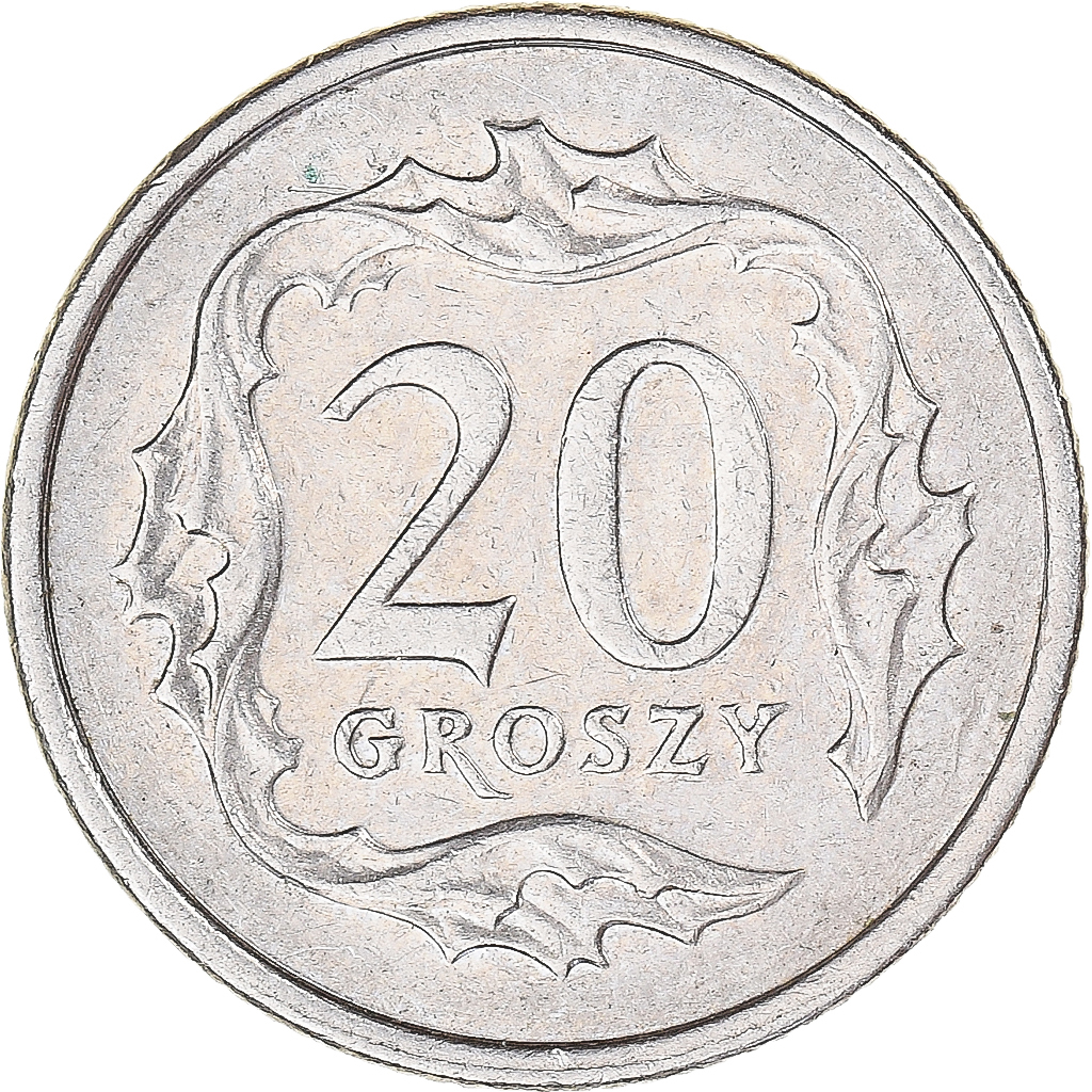 Coin, Poland, 20 Groszy, 2001