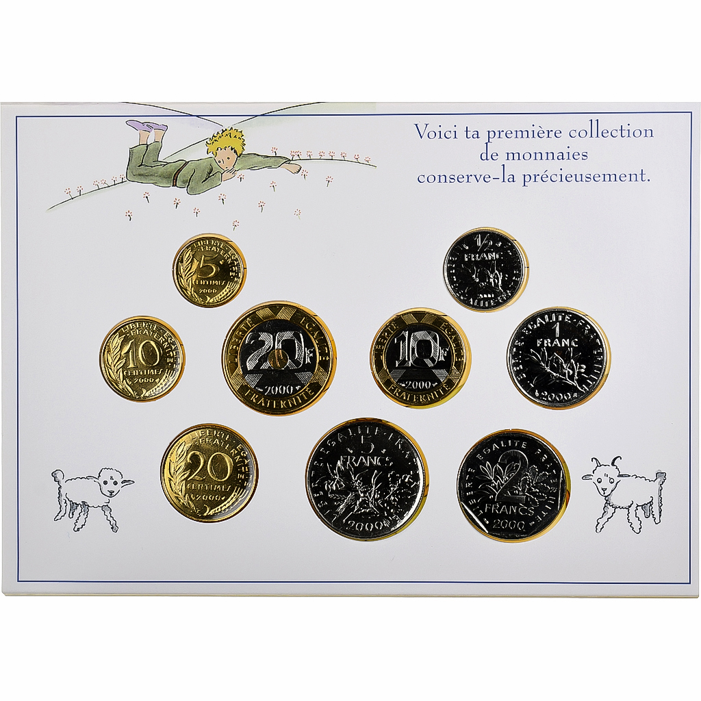 France, Coffret 5 c. à 20 frs., Le Petit Prince, 2000, MDP, BU, 