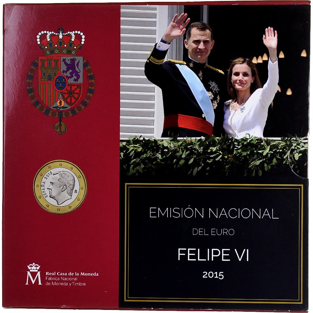 Spain, Felipe VI, Set 1 ct. - 2 Euro + 2€, 2015, Madrid, 