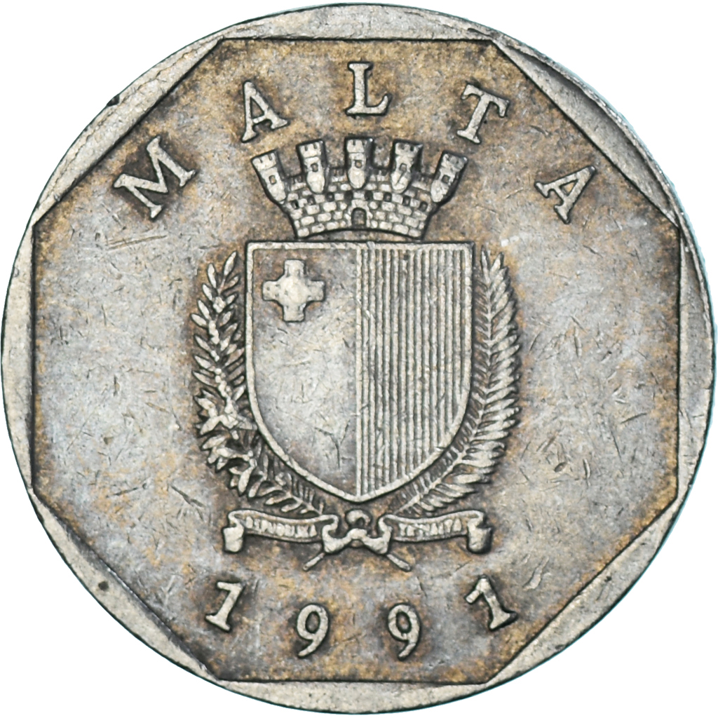 Coin, Malta, 50 Cents, 1991