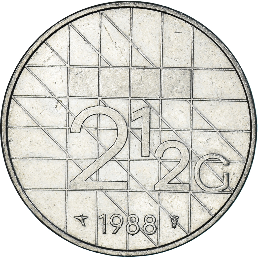 Coin, Netherlands, 2-1/2 Gulden, 1988