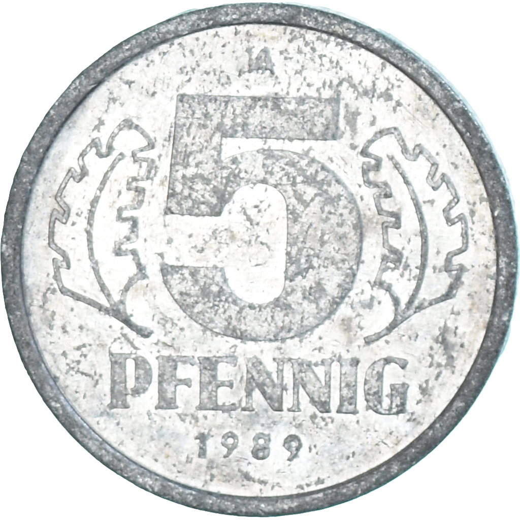 Coin, Germany - Democratic Republic, 5 Pfennig, 1989