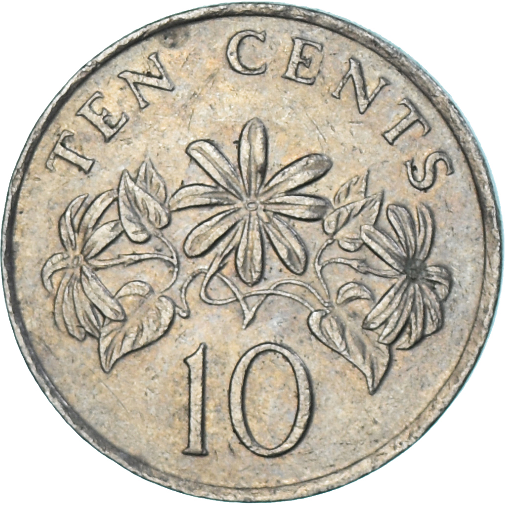 Coin, Singapore, 10 Cents, 1986