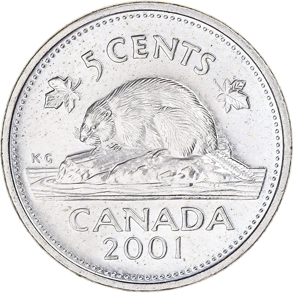 Coin, Canada, 5 Cents, 2001