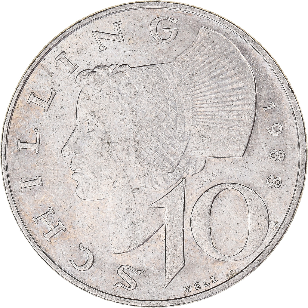 Coin, Austria, 10 Schilling, 1988