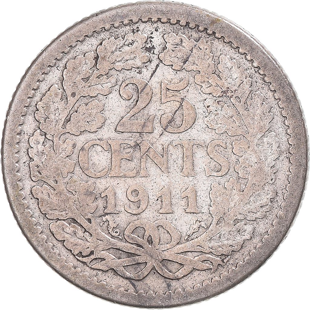 Coin, Netherlands, 25 Cents, 1911