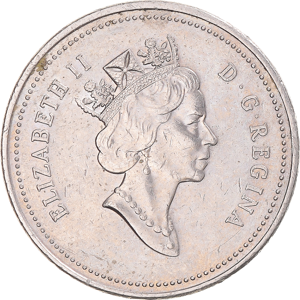 Coin, Canada, 5 Cents, 1990