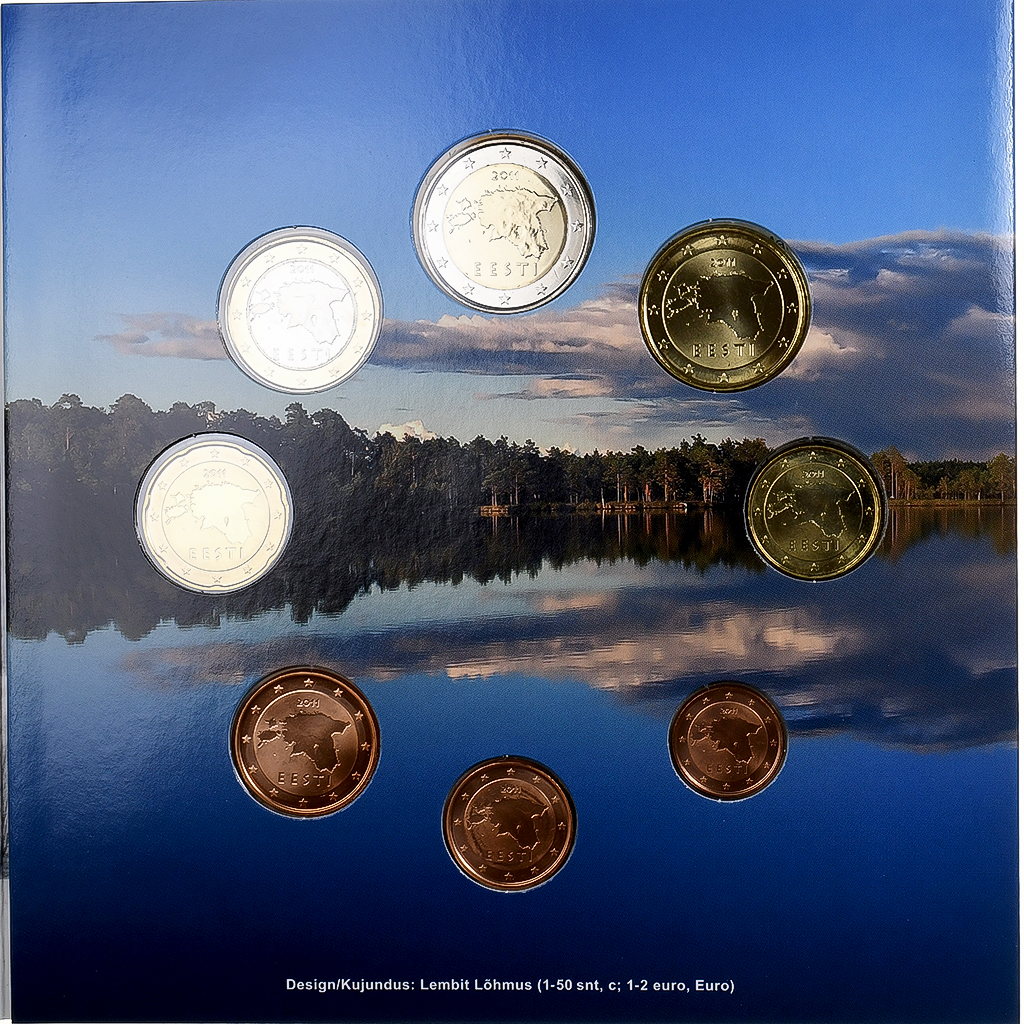 Estonia, Set 1 ct. - 2 Euro, BU, 2011, STGL