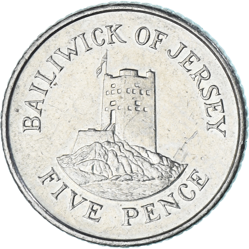 Coin, Jersey, 5 Pence, 1990