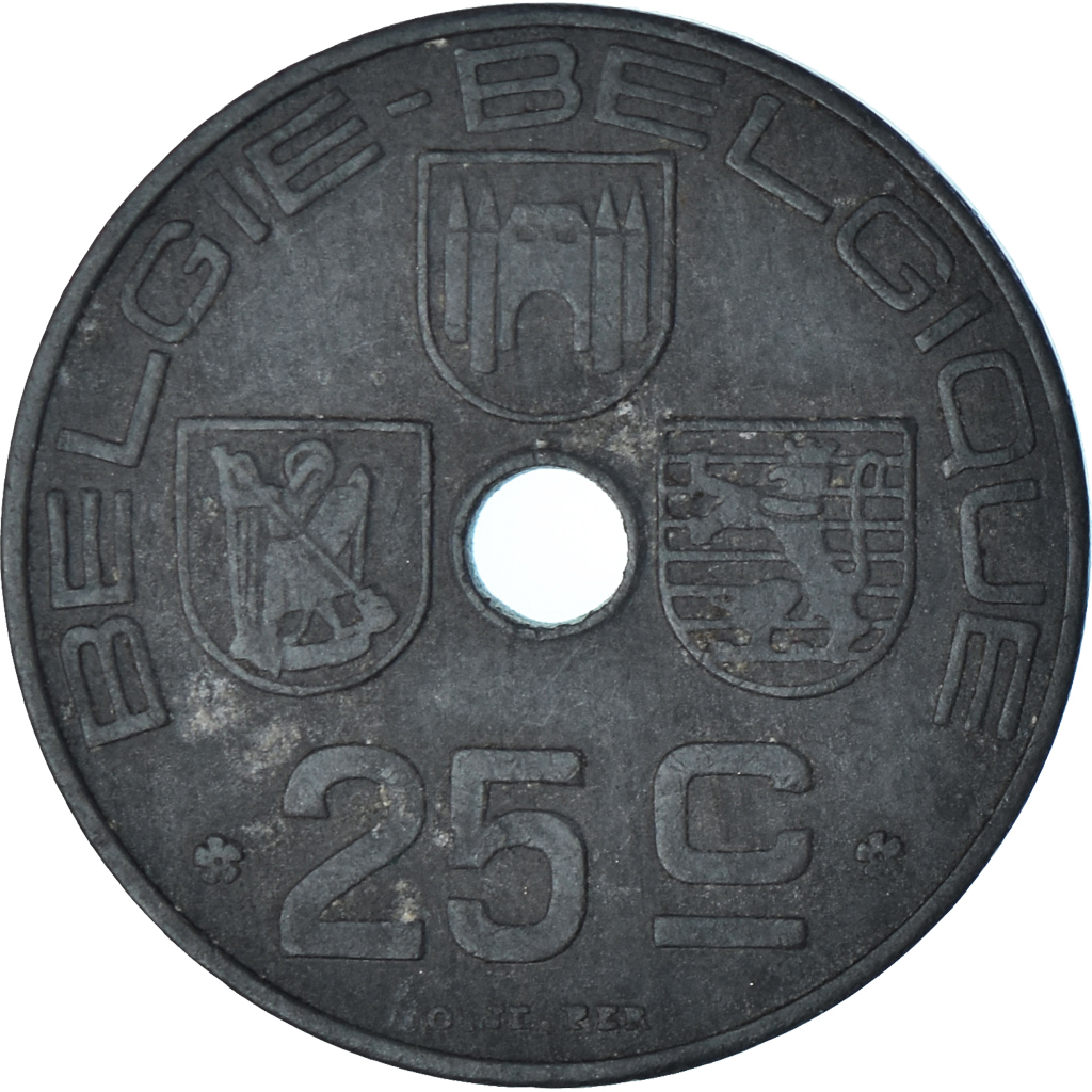Coin, Belgium, 25 Centimes, 1944