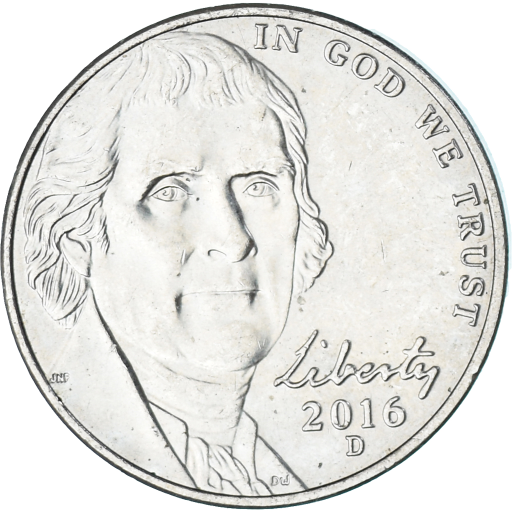 Coin, United States, 5 Cents, 2016