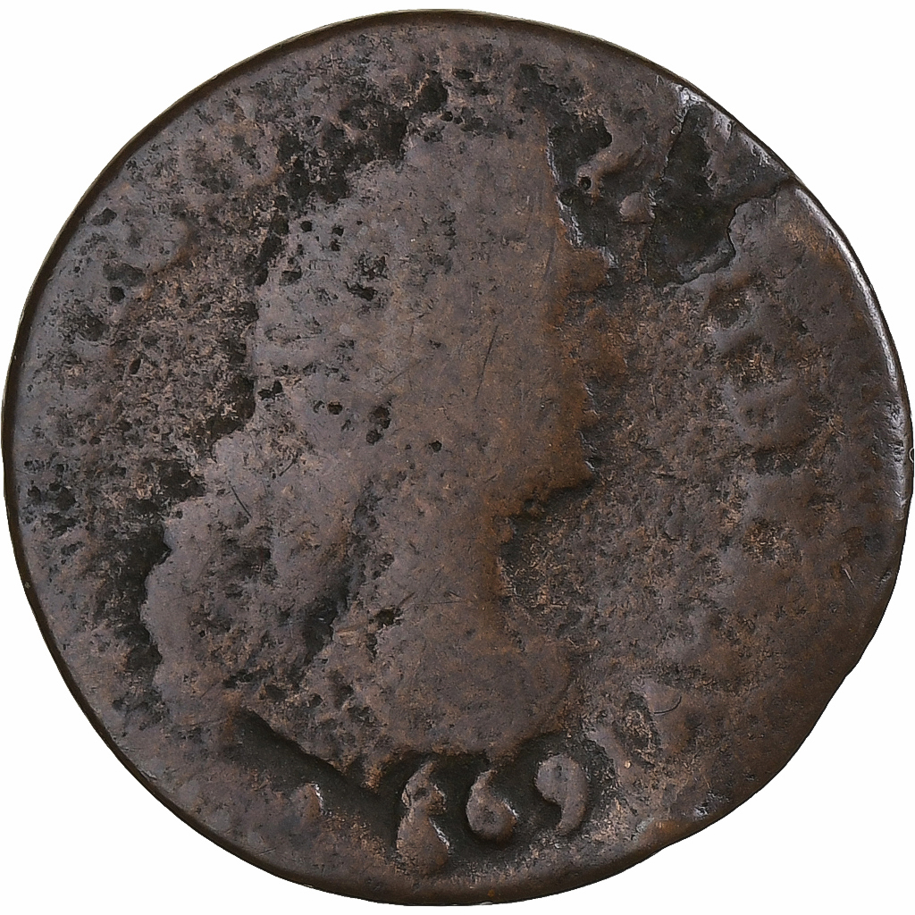 France, Louis XIV, Liard, 1699, Aix, Copper, 