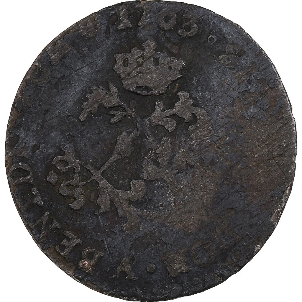 France, Louis XV, Double Sol, 1763, Paris, Billon, 