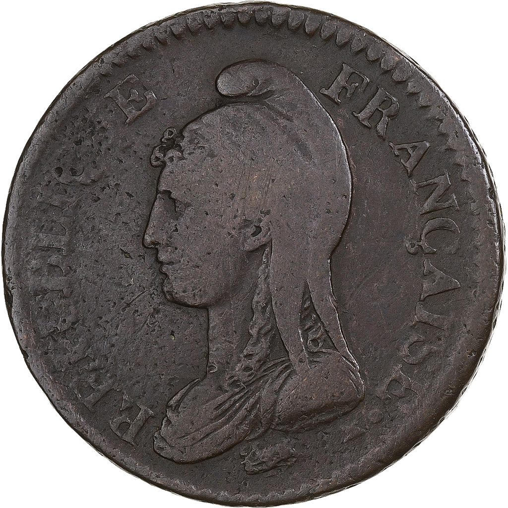 France, Decime, Dupré, AN 5, Paris, Copper, VF
