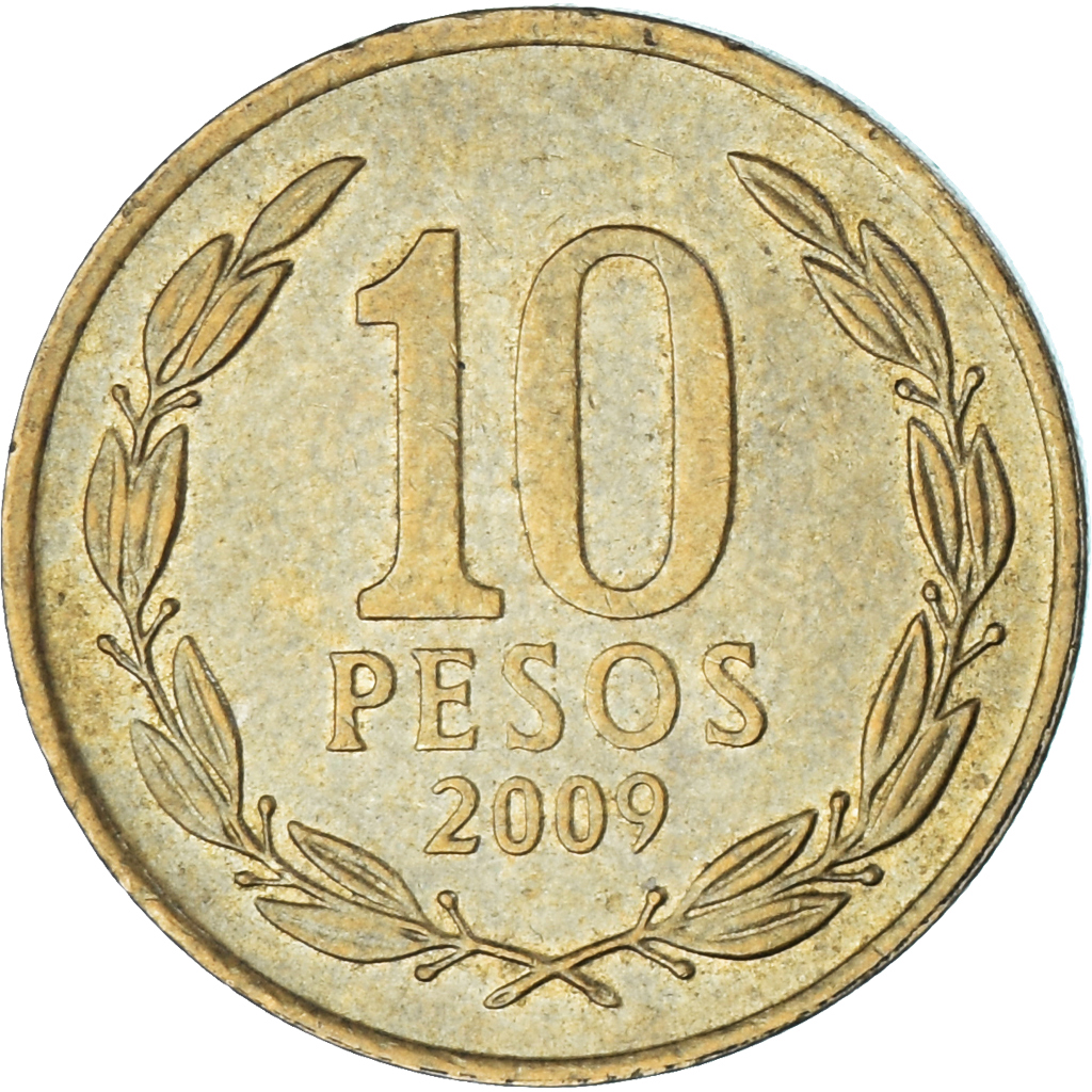 Coin, Chile, 10 Pesos, 2009