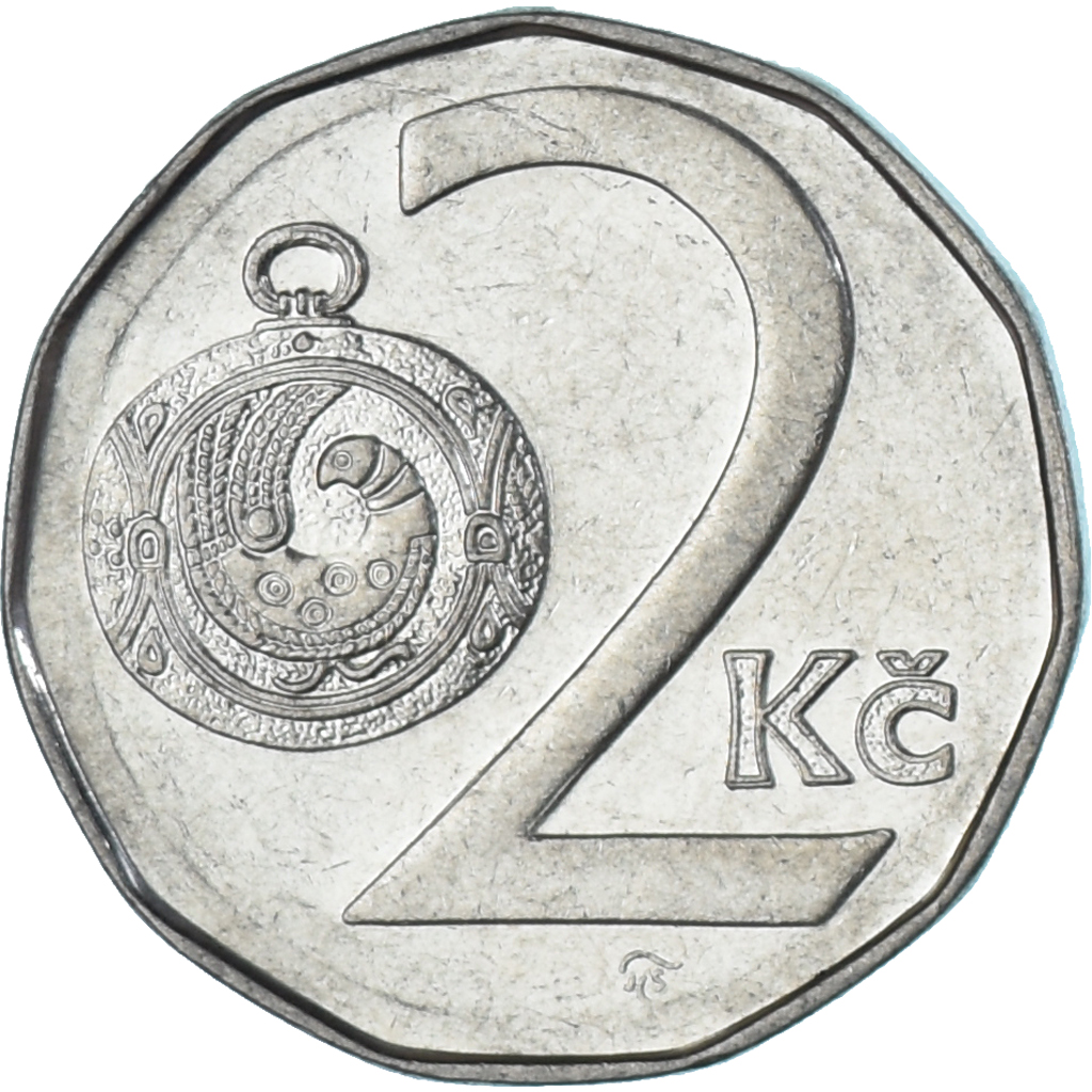 Coin, Czech Republic, 2 Koruny, 1997