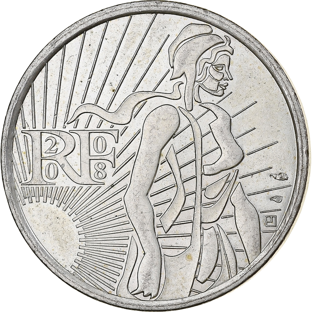 France, 5 Euro, Semeuse, 2008, MDP, Silver, 