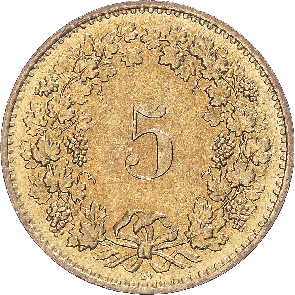 Coin, Switzerland, 5 Rappen, 1991