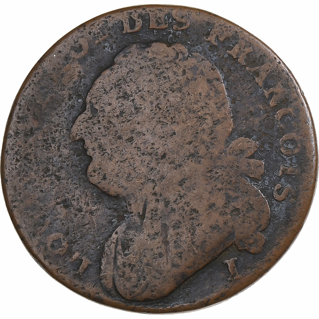 France, Louis XVI, 12 deniers François, 1791 / AN 3, Limoges, Copper, 