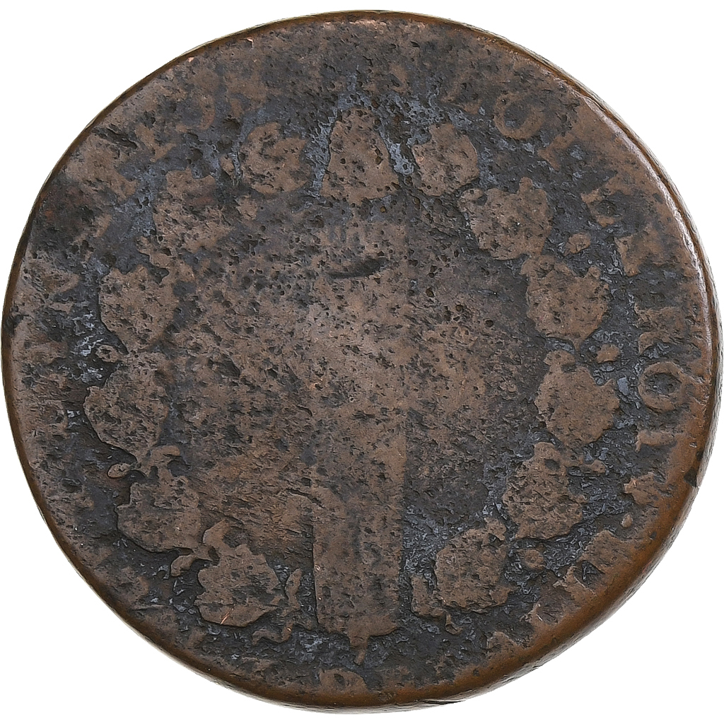 France, Louis XVI, 12 deniers François, 1791 / AN 3, Limoges, Copper, 