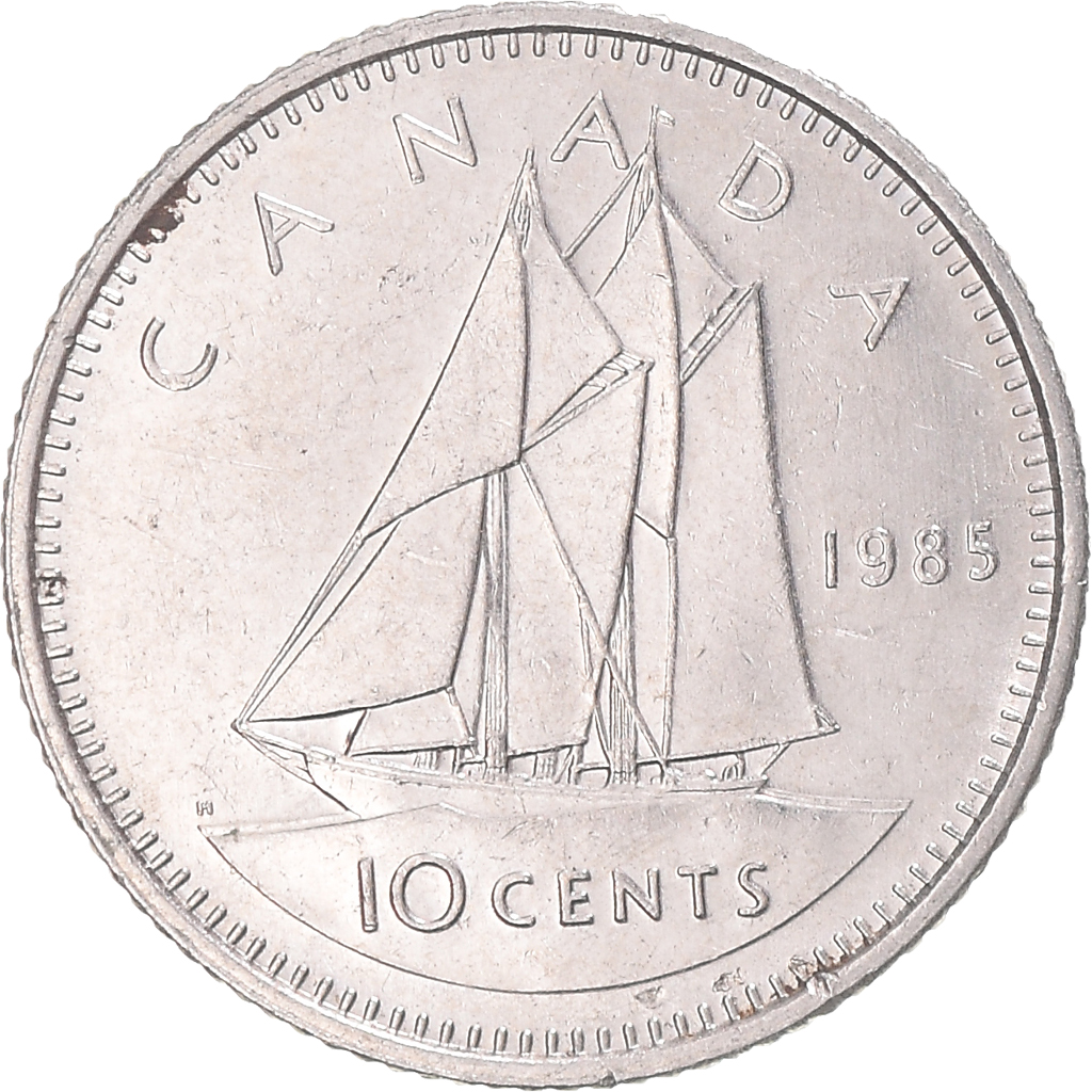 Coin, Canada, 10 Cents, 1985