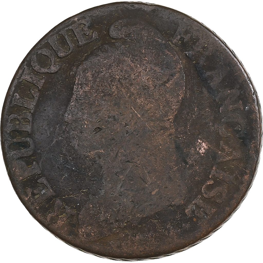 France, 5 Centimes, Dupré, AN 8, Metz, Copper, 