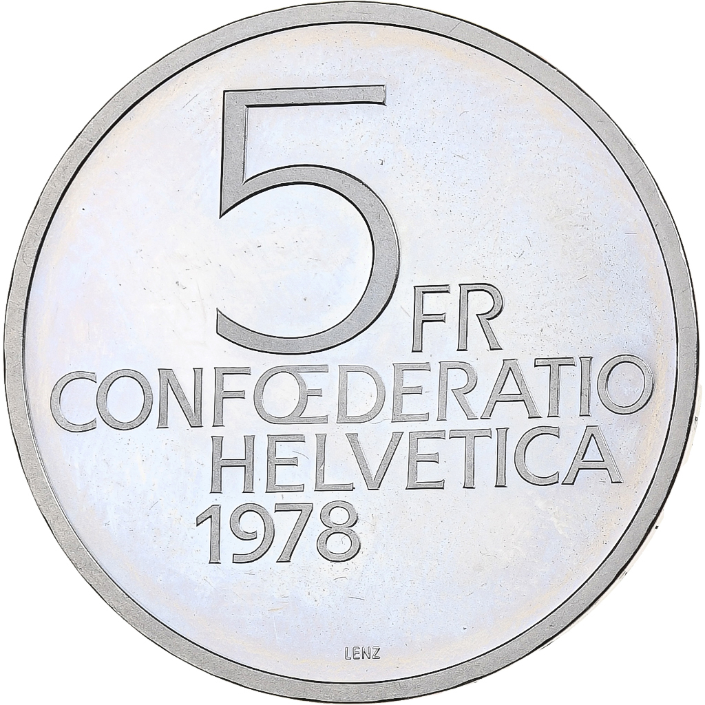 Switzerland, 5 Francs, Henry Dunant, 1978, Bern, Proof, Cupronickel, 