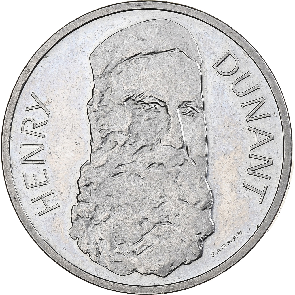 Switzerland, 5 Francs, Henry Dunant, 1978, Bern, Cupronickel, AU