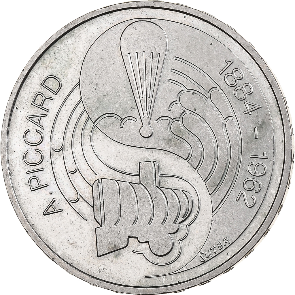 Switzerland, 5 Francs, Auguste Piccard, 1984, Bern, Copper-nickel, 