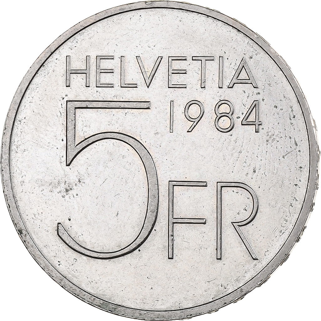 Switzerland, 5 Francs, Auguste Piccard, 1984, Bern, Copper-nickel, 