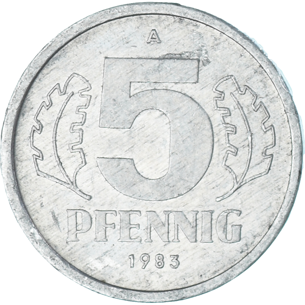 Coin, GERMAN-DEMOCRATIC REPUBLIC, 5 Pfennig, 1983