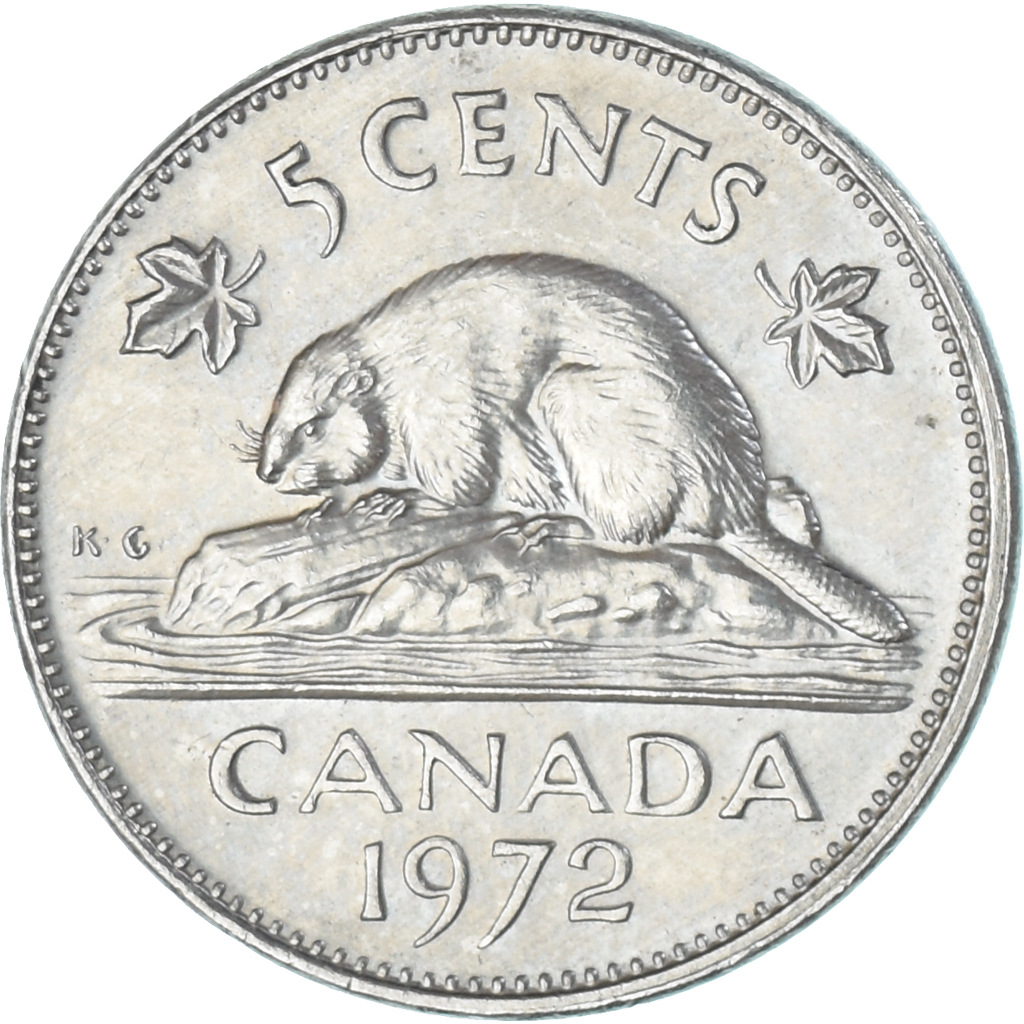 Coin, Canada, 5 Cents, 1972