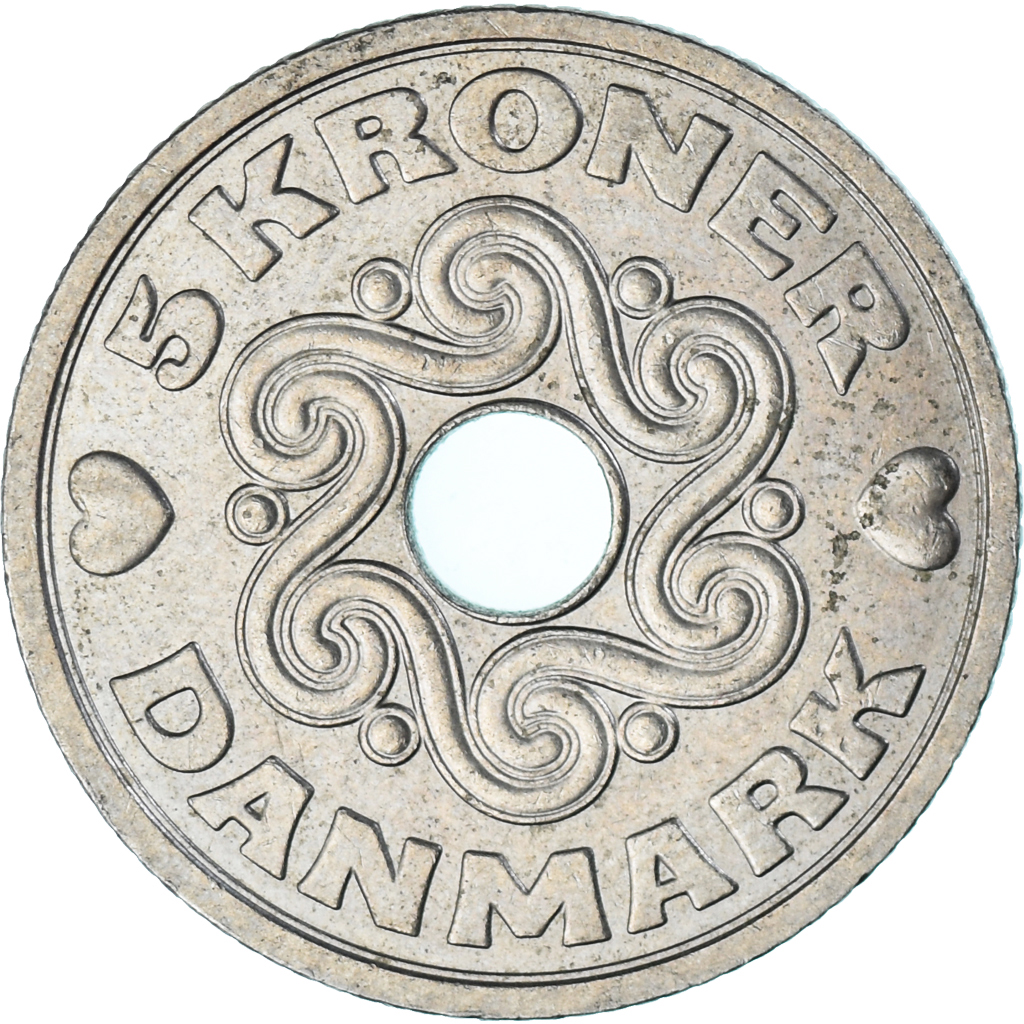 Coin, Denmark, 5 Kroner, 1990