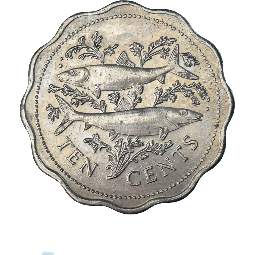 Coin, Bahamas, 10 Cents, 1980
