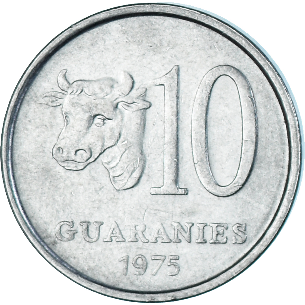 Coin, Paraguay, 10 Guaranies, 1975