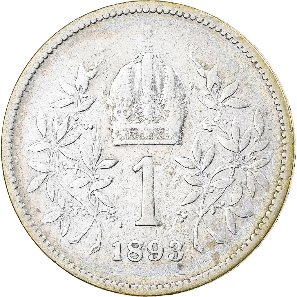 Austria, Franz Joseph I, Corona, 1893, Vienna, Silver, 