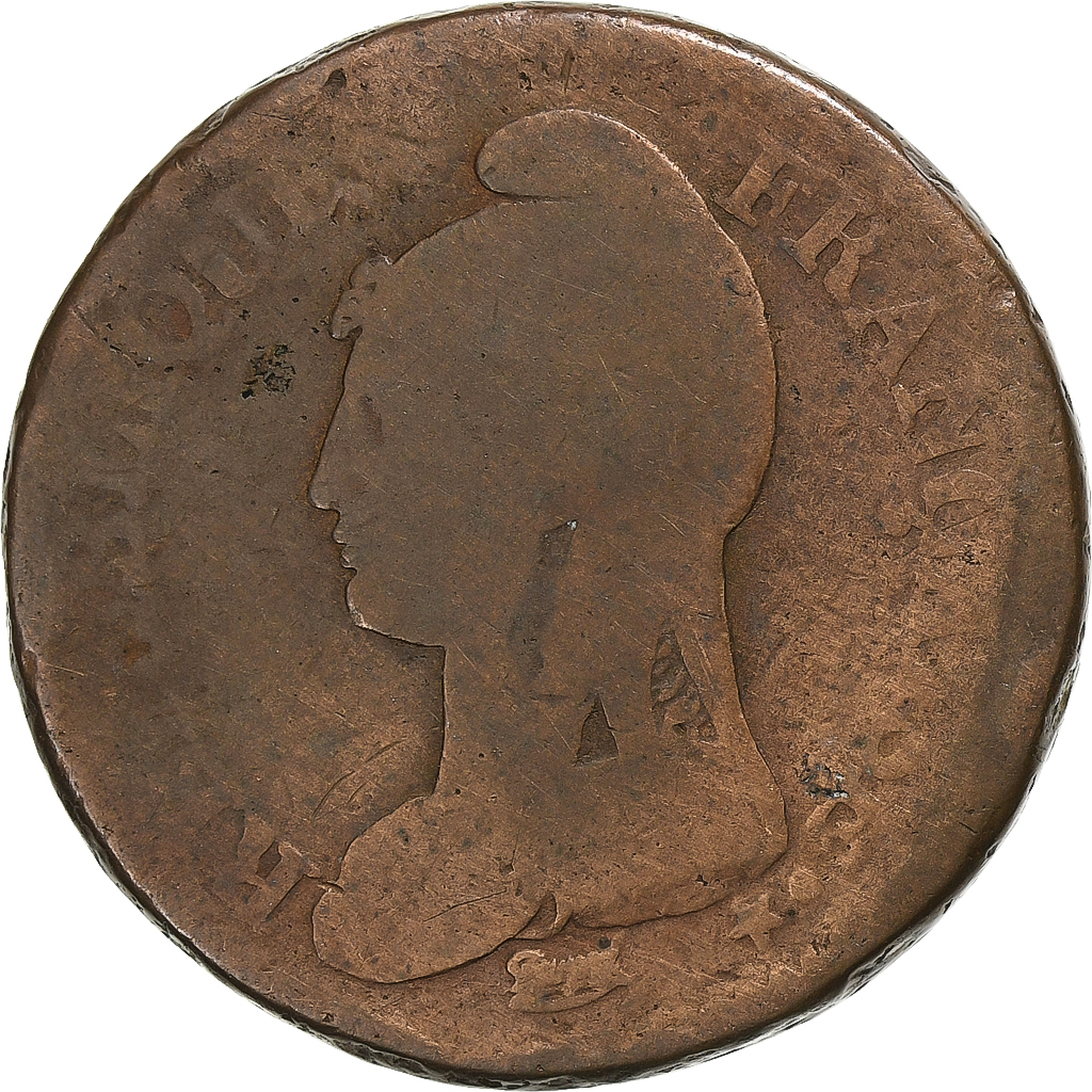 France, Decime, Dupré, AN 5, Paris, Copper, 