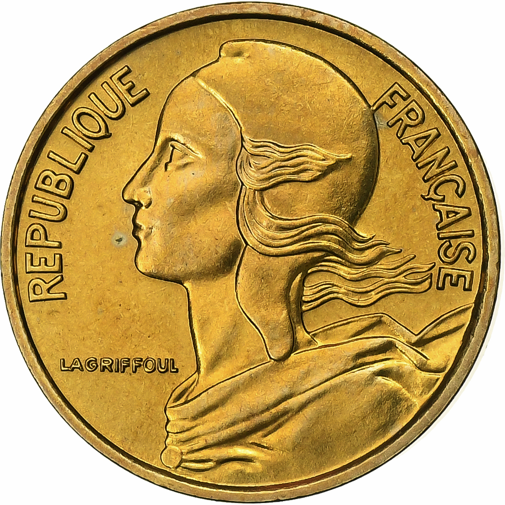 France, 5 Centimes, Marianne, 1971, MDP, série FDC, Aluminum-Bronze, 