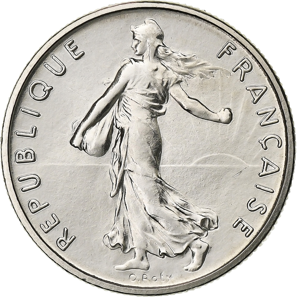 France, 1/2 Franc, Semeuse, 1971, MDP, série FDC, Nickel, 