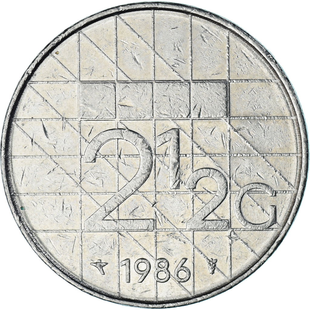 Coin, Netherlands, 2-1/2 Gulden, 1986