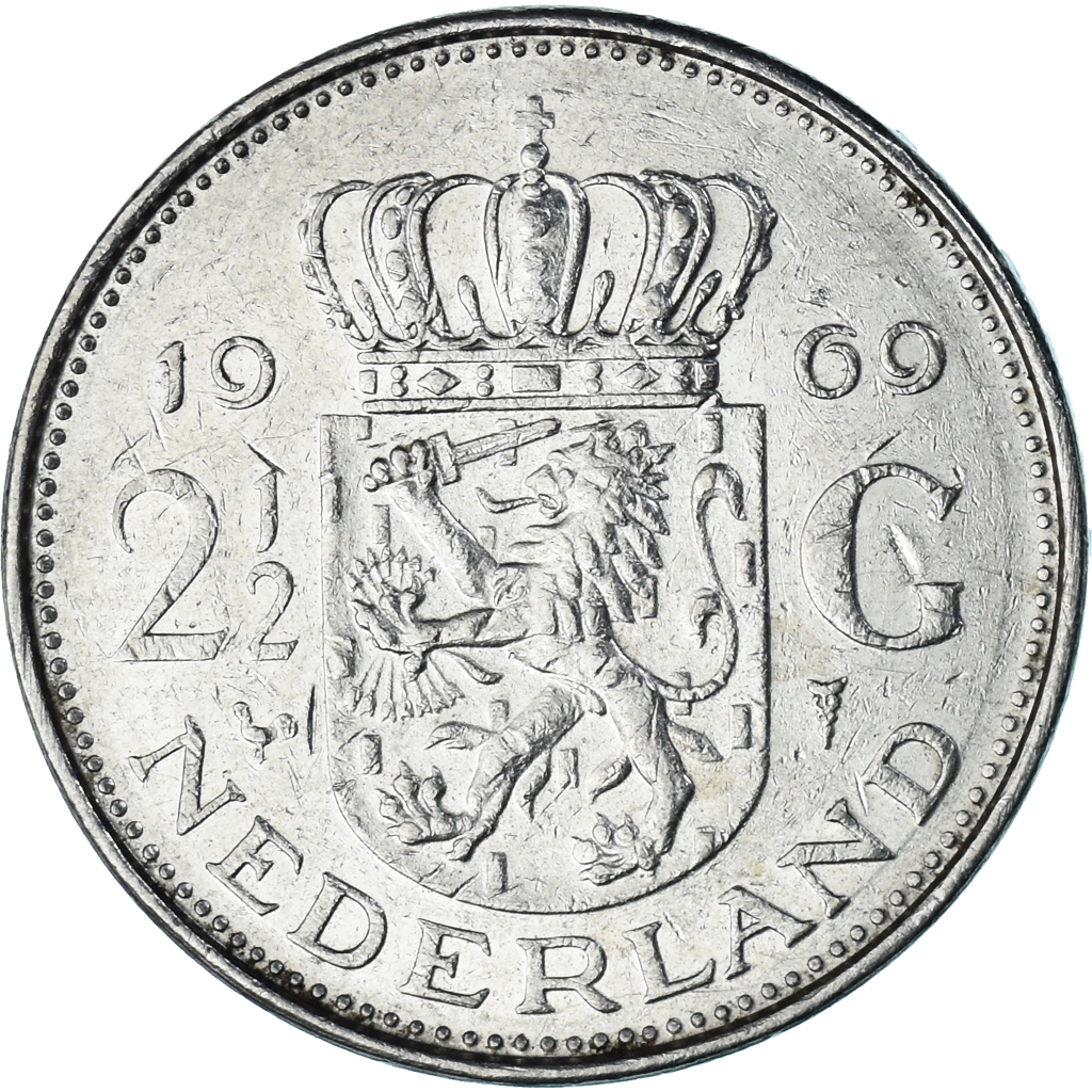 Coin, Netherlands, 2-1/2 Gulden, 1969