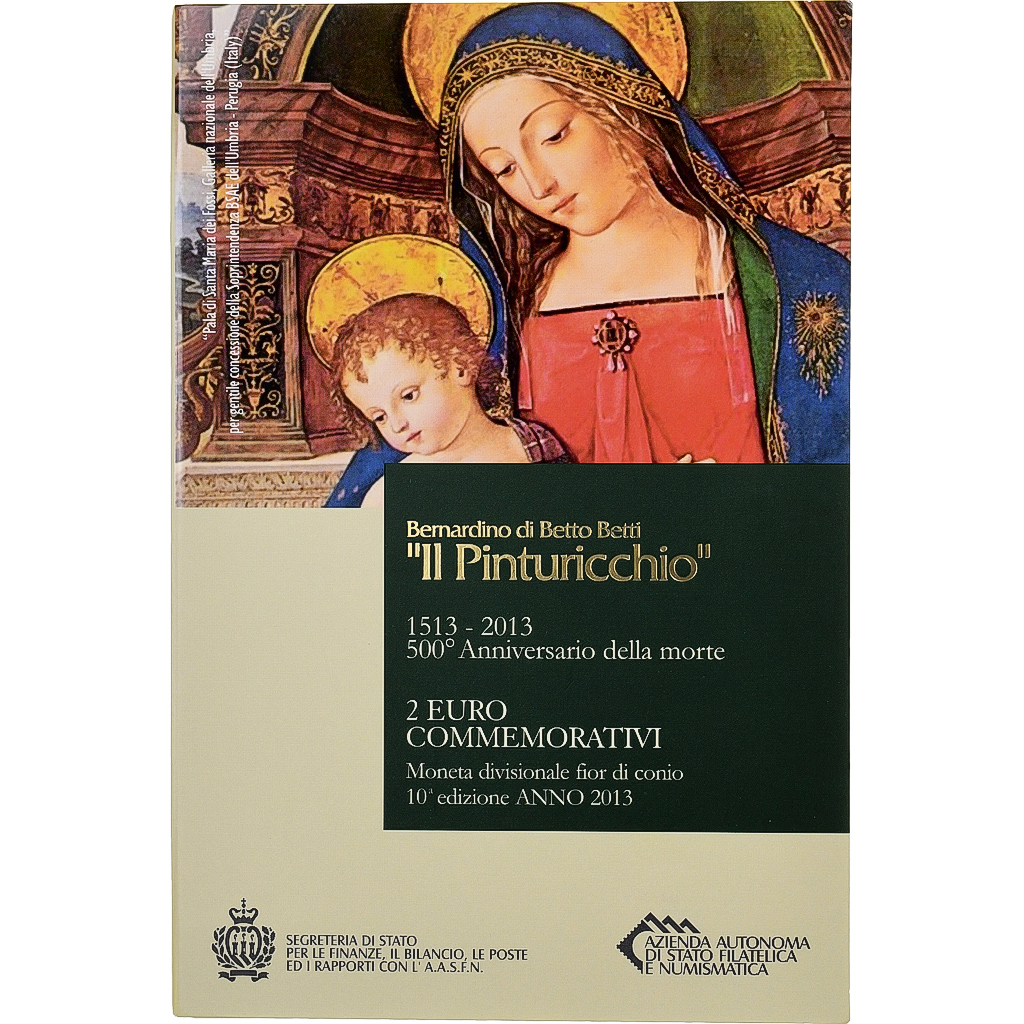 San Marino, 2 Euro, Il Pinturicchio, 2013, Rome, Bi-Metallic, MS