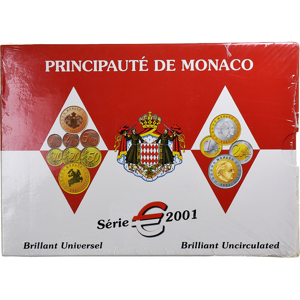 Monaco, Rainier III, Set 1 ct. - 2 Euro, BU, 2001, MDP, 