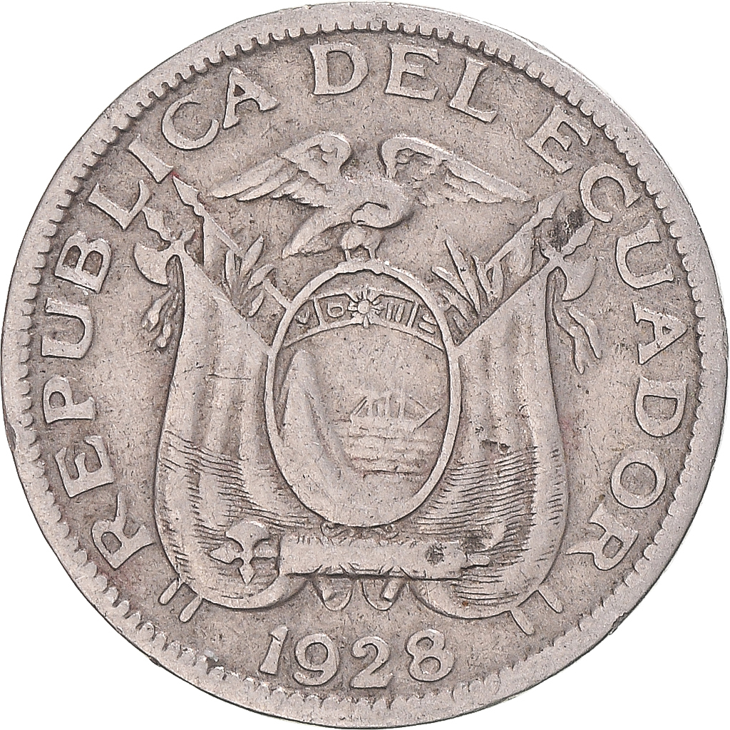 Coin, Ecuador, 5 Centavos, Cinco, 1928