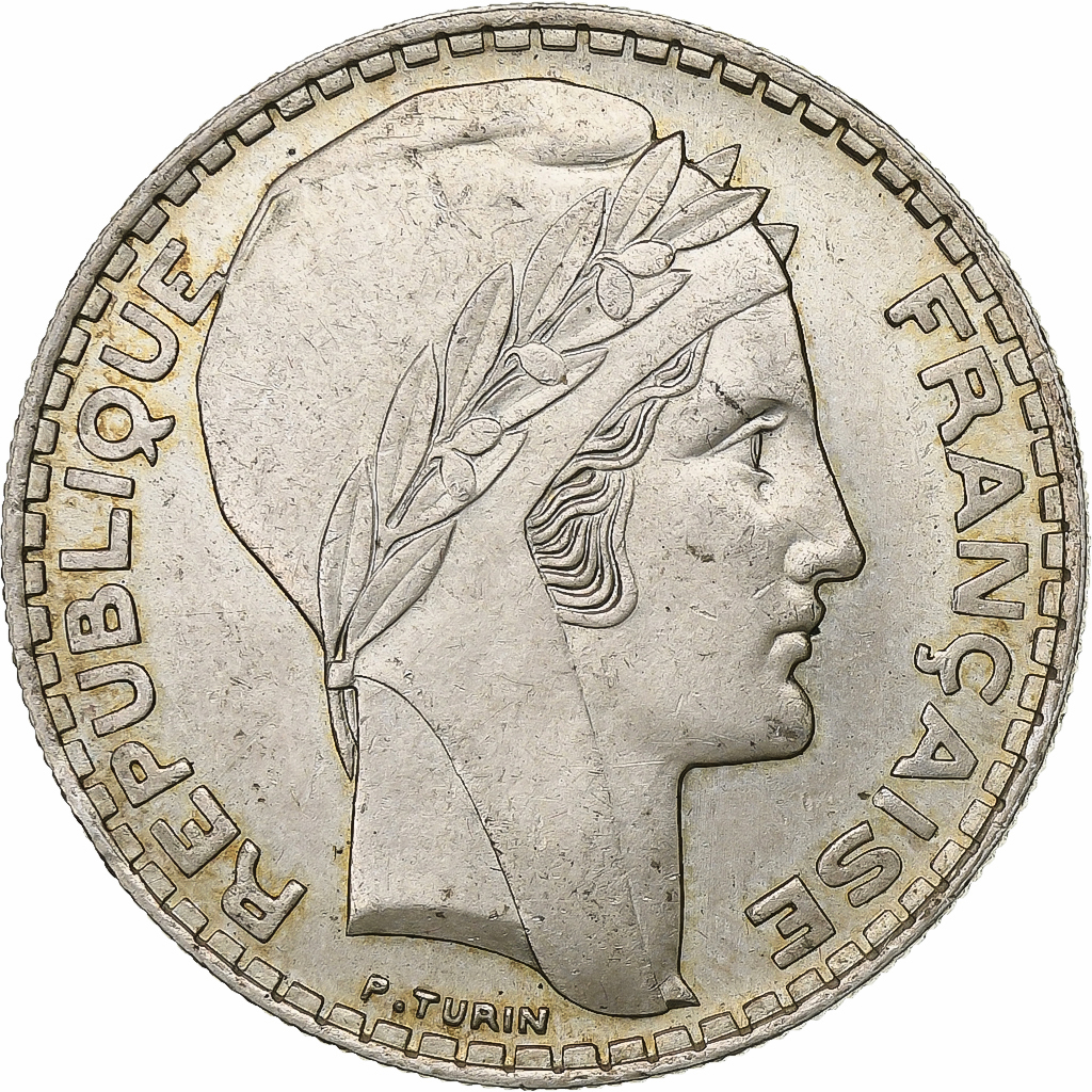 France, 20 Francs, Turin, 1937, Paris, Silver, 