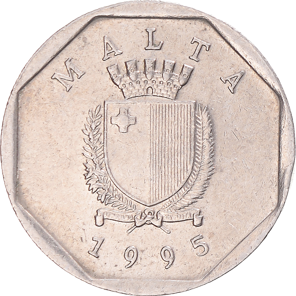 Coin, Malta, 5 Cents, 1995