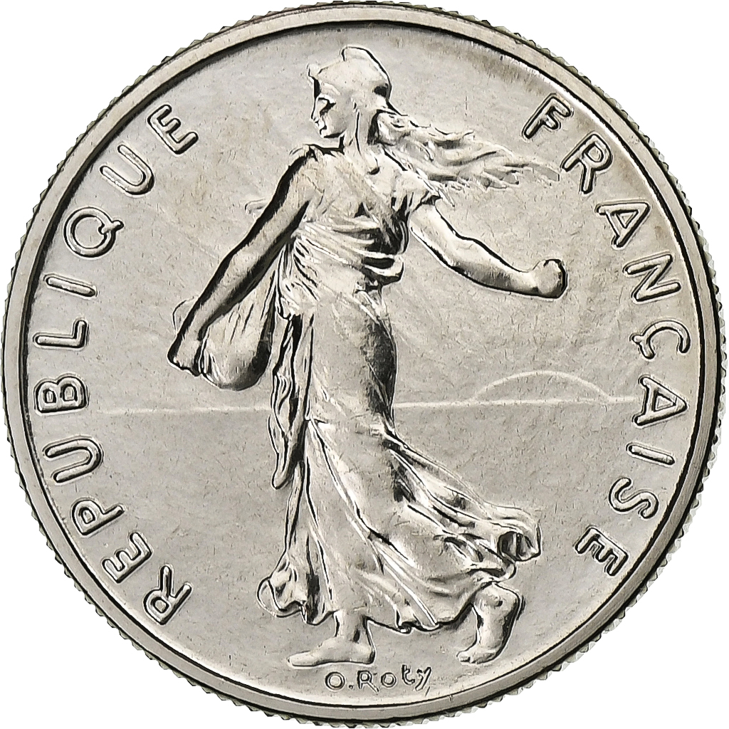 France, 1/2 Franc, Semeuse, 1980, MDP, série FDC, Nickel, 