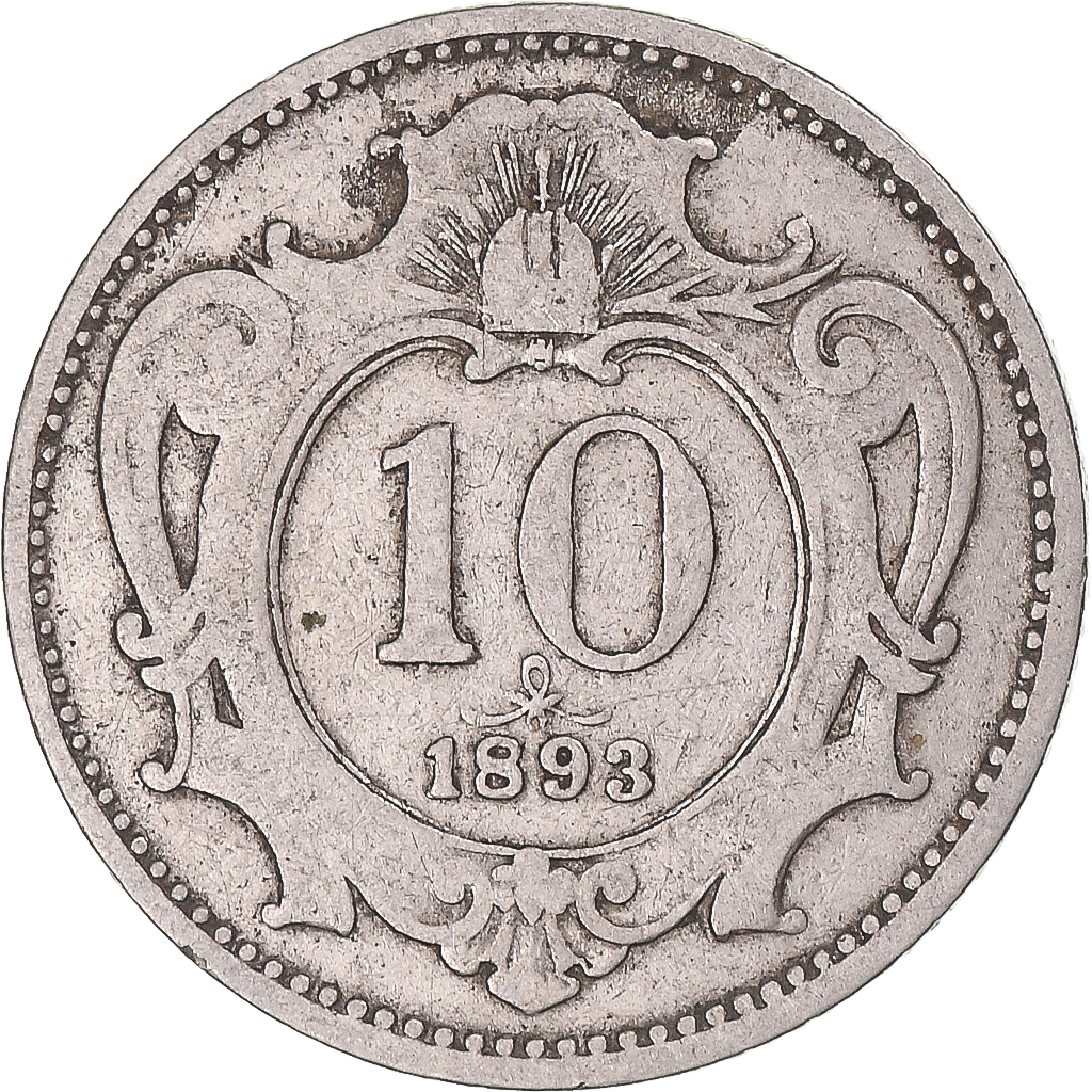 Coin, Austria, 10 Heller, 1893